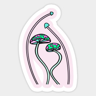 Rainbow Pastel Mushrooms Sticker